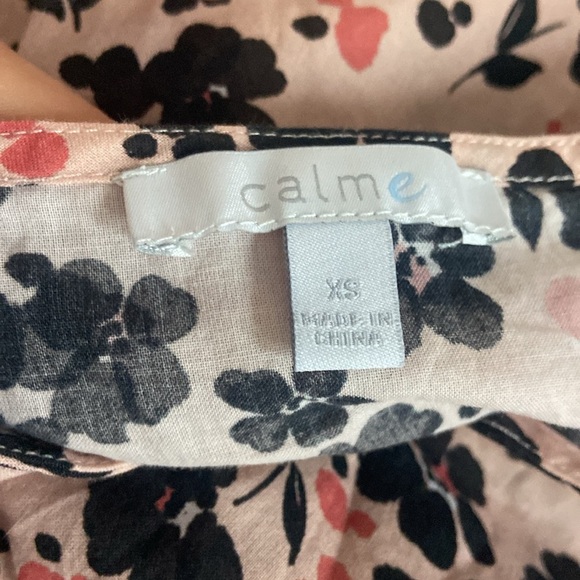 Johnny Was Calme 100% Cotton V Neck Tiered Maxi Dress Floral Sz XS Oversized - Picture 4 of 5